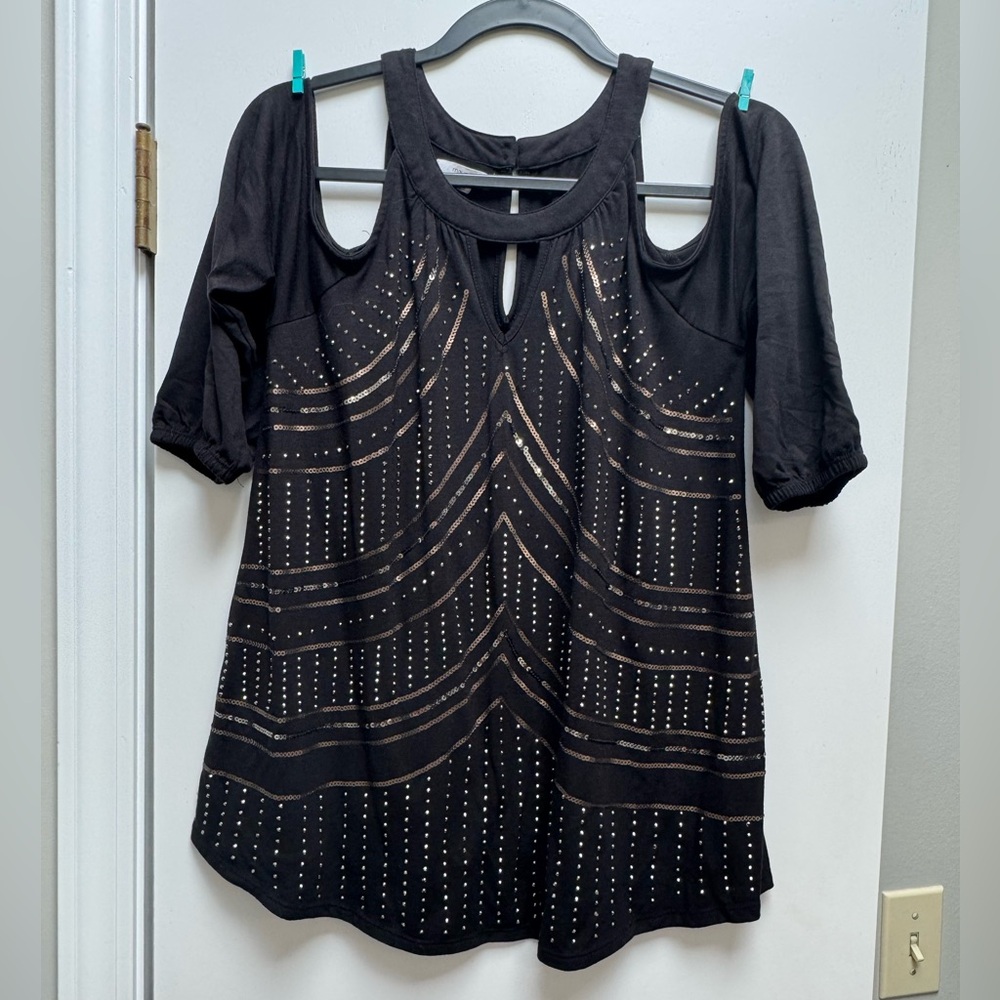 Maurices Black Cold Shoulder Top